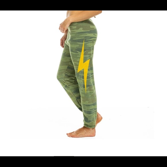 Aviator Nation Pants - Aviator Nation Bolt Sweatpants in Camo